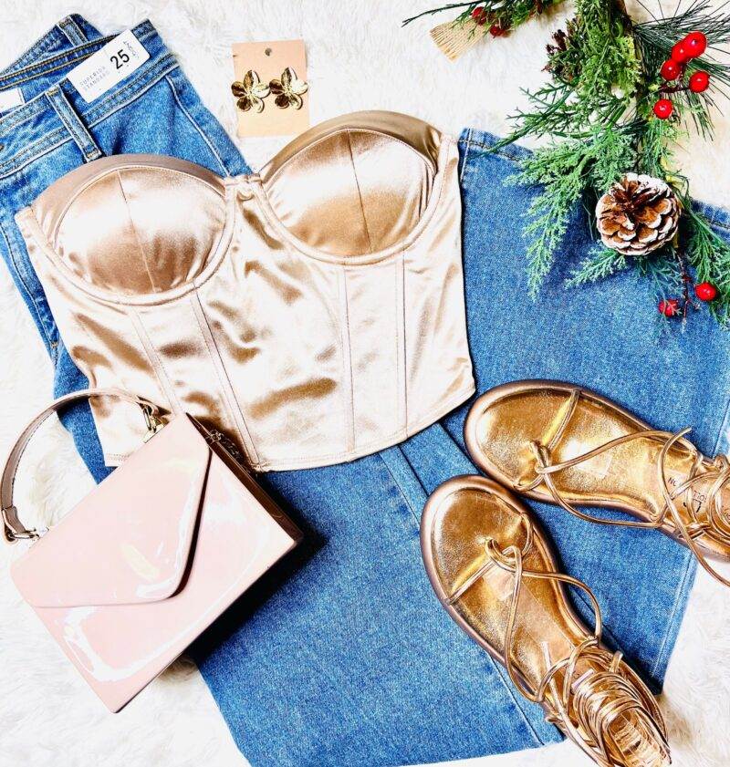 Satin Straplees Top