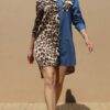 Animal Print/ Denim T-Shirt Dress - Image 3
