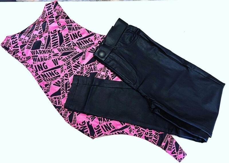 Warning Bodysuit Magenta