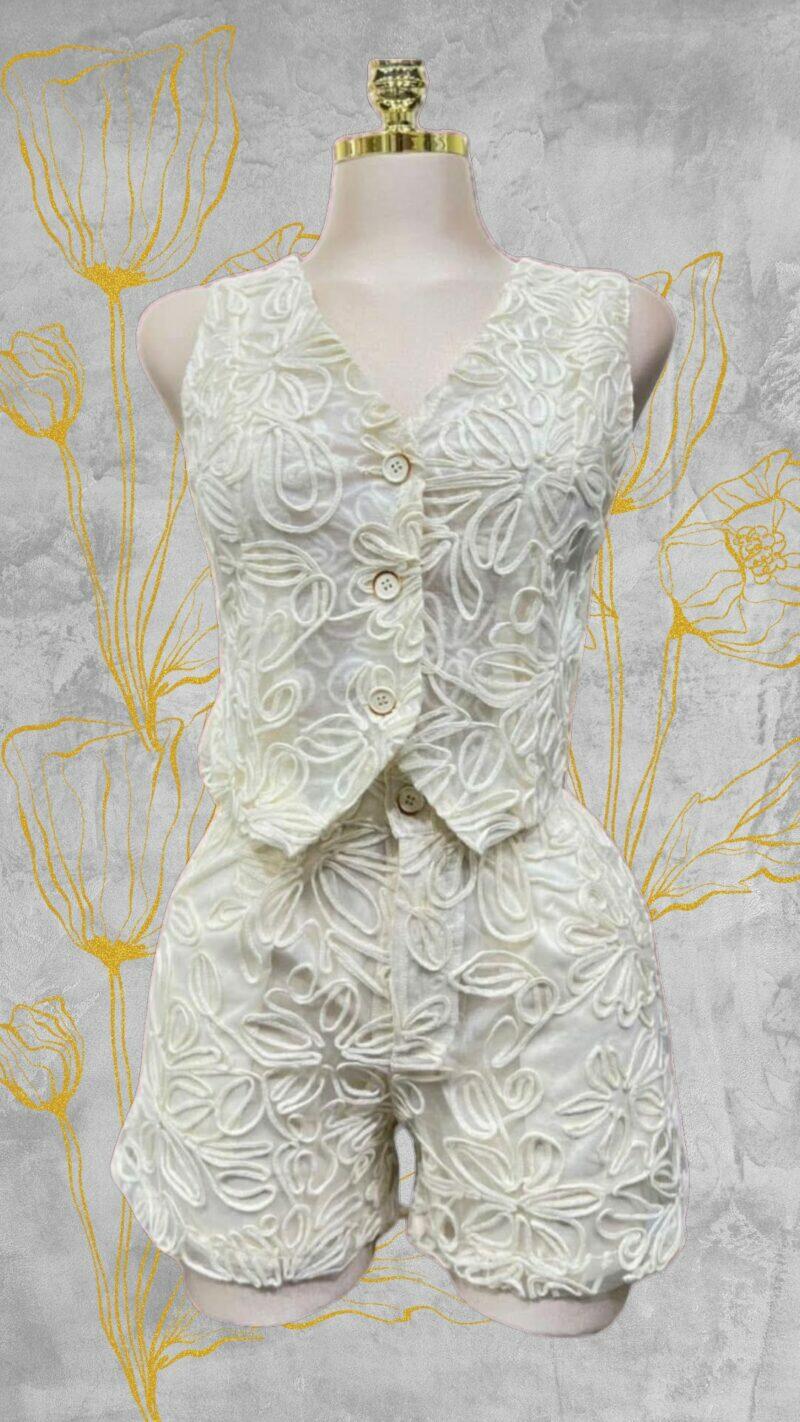 Set Cream Pants Short