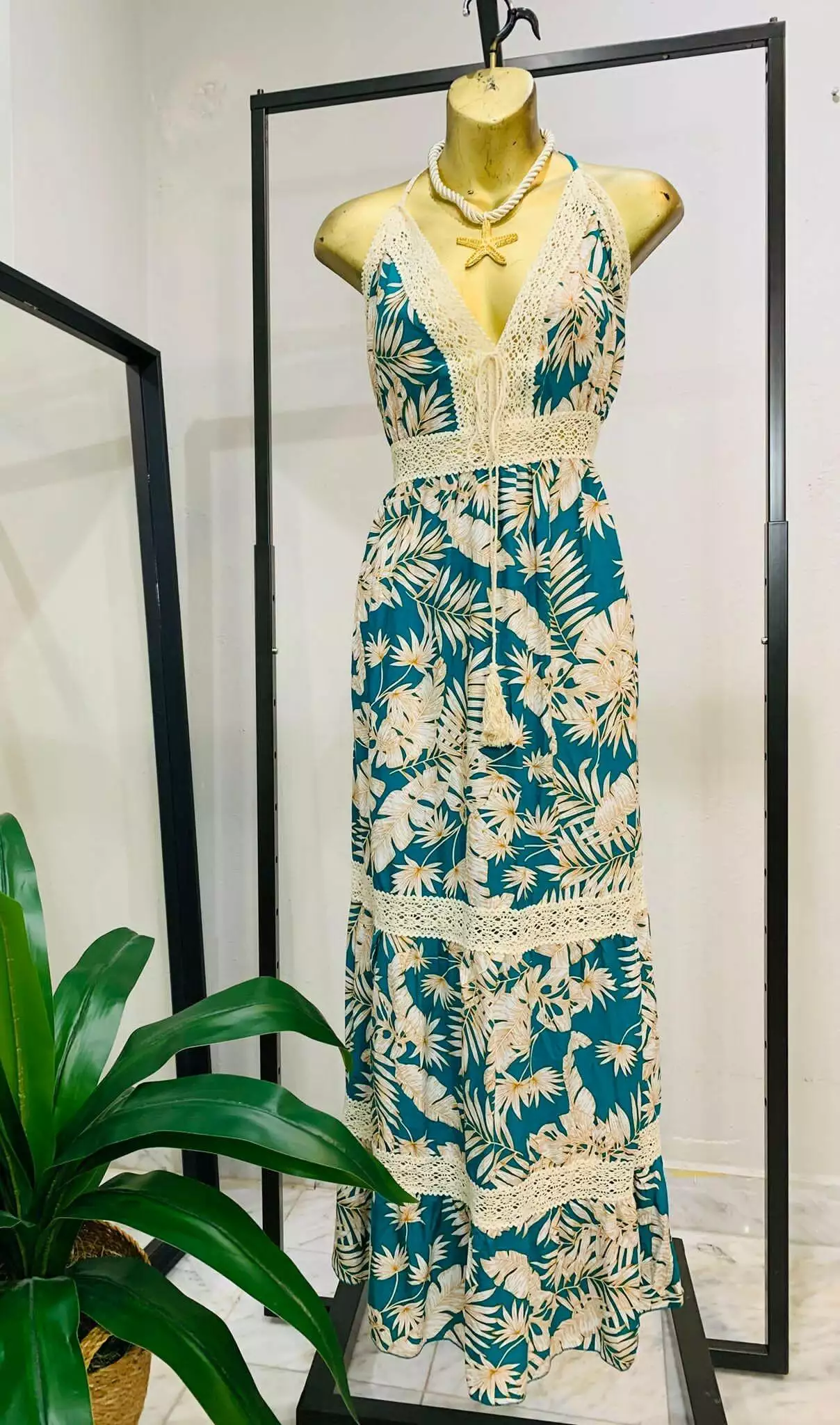 Maxi Dress with Flower